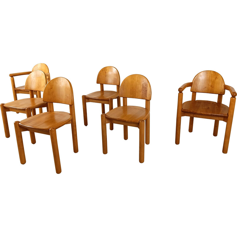Lot de 6 chaises à repas vintage en bois de pin par Rainer Daumiller pour Hirtshals Savvaerk, 1980