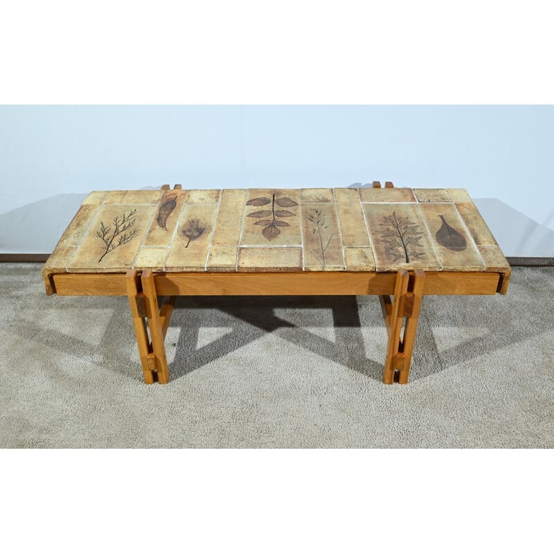 Table basse vintage en grès de Vallauris par Roger Capron, 1960