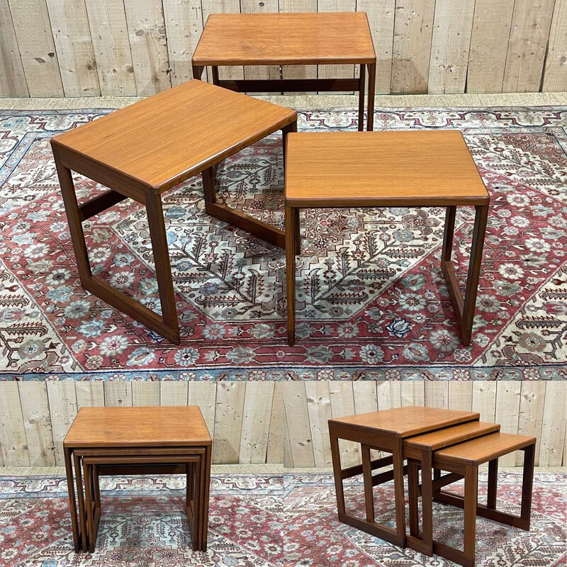 Vintage teak nesting tables for G-Plan, 1990