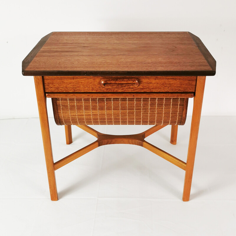 Vintage teak and beech side table by Karl Edvard Korseth, Norway 1960