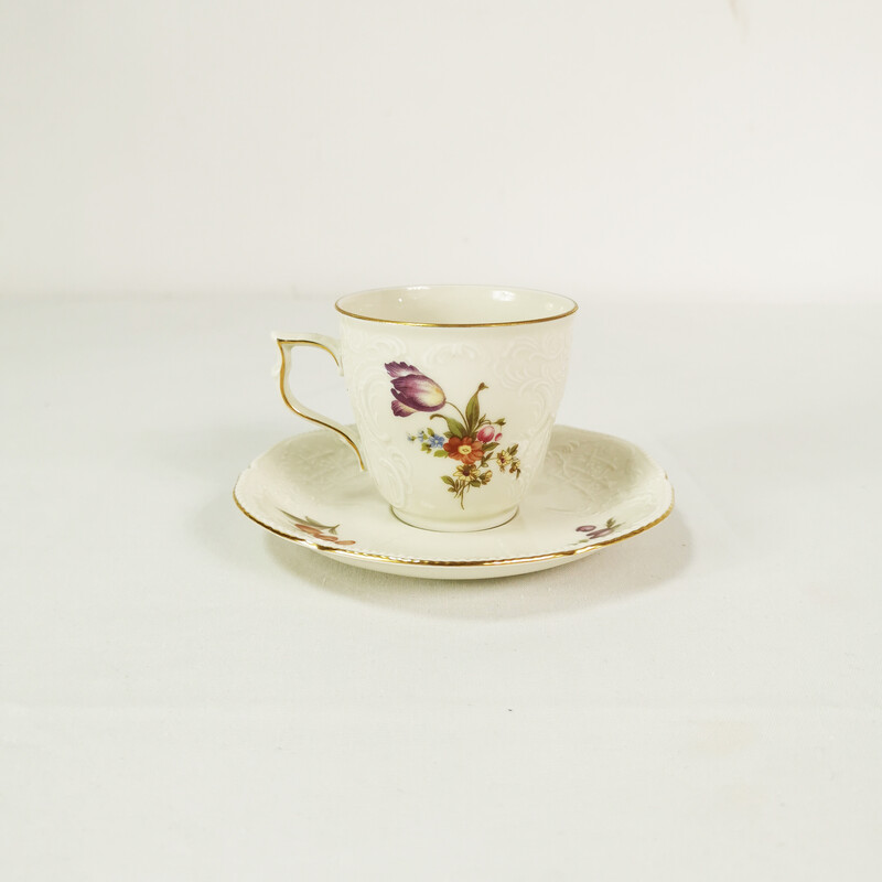 Vintage porcelain coffee and tea cup for Rosenthal, Germany 1950