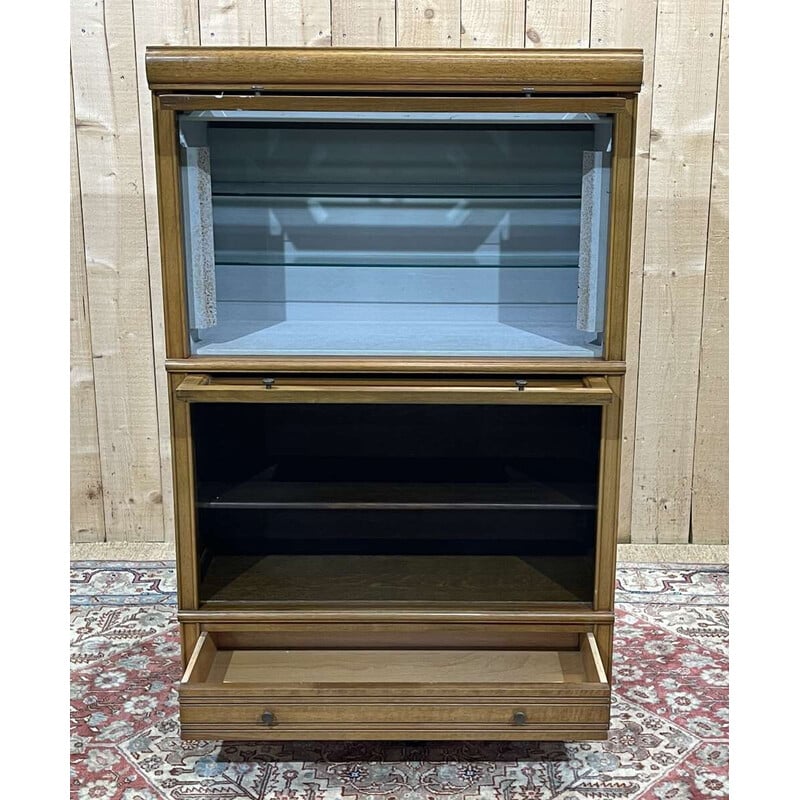 Vintage dismountable display cabinet in walnut and oak for Md, 1960