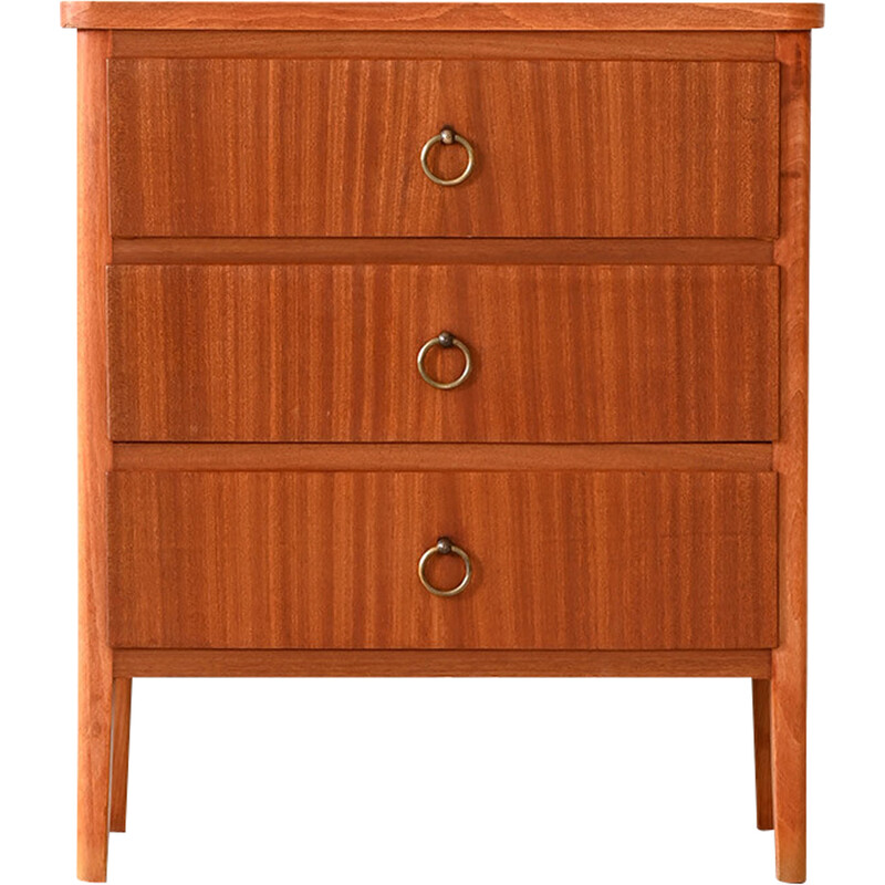 Vintage chest of drawers with 3 drawers and metal details