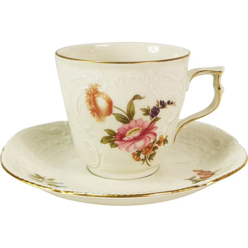 Vintage porcelain coffee and tea cup for Rosenthal, Germany 1950
