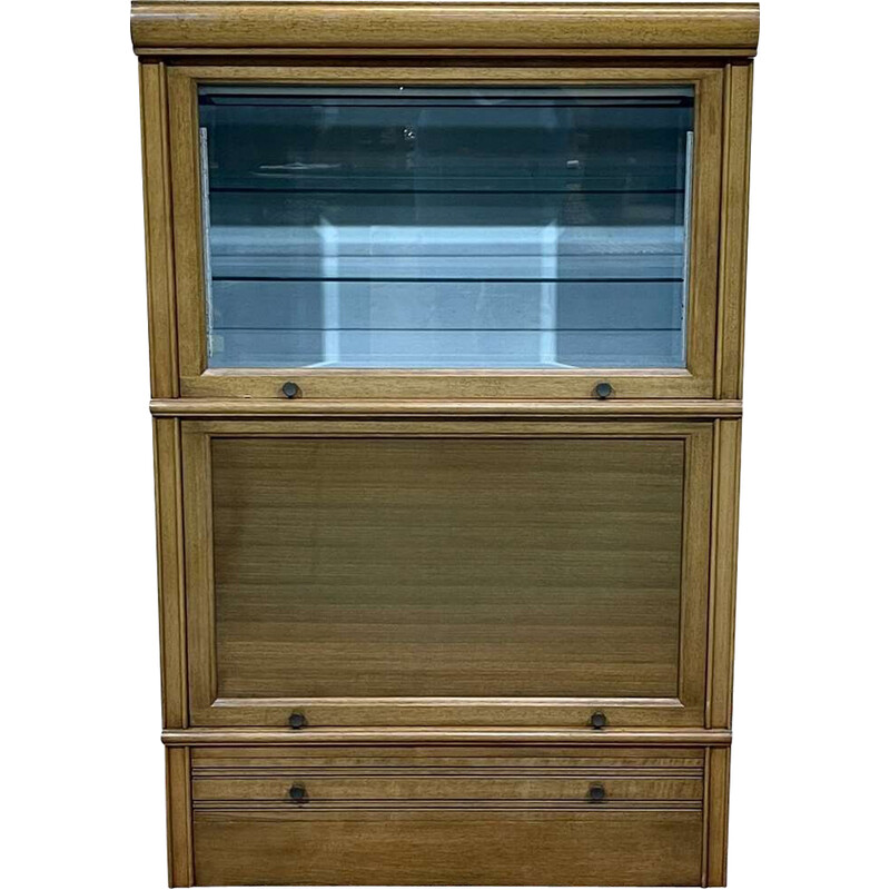 Vintage dismountable display cabinet in walnut and oak for Md, 1960