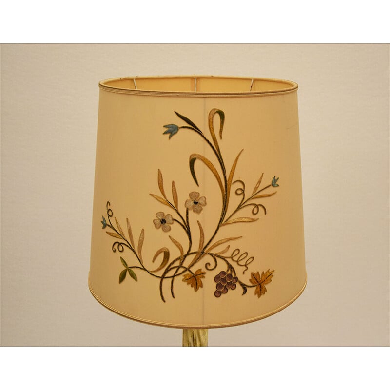 Vintage ceramic and brass lamp, Italy 1950