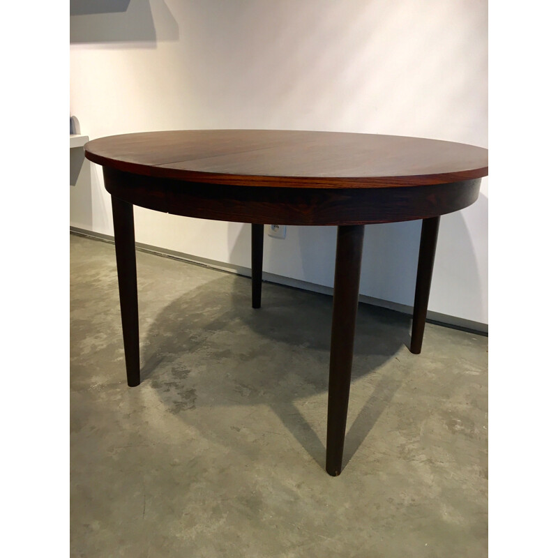 Table de salle à manger ronde en palissandre, Danemark - 1960