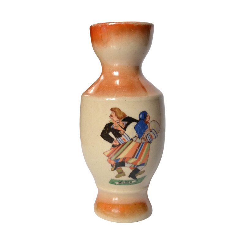 Vintage glazed ceramic vase by Zofia Stryjeńska, Poland 1970