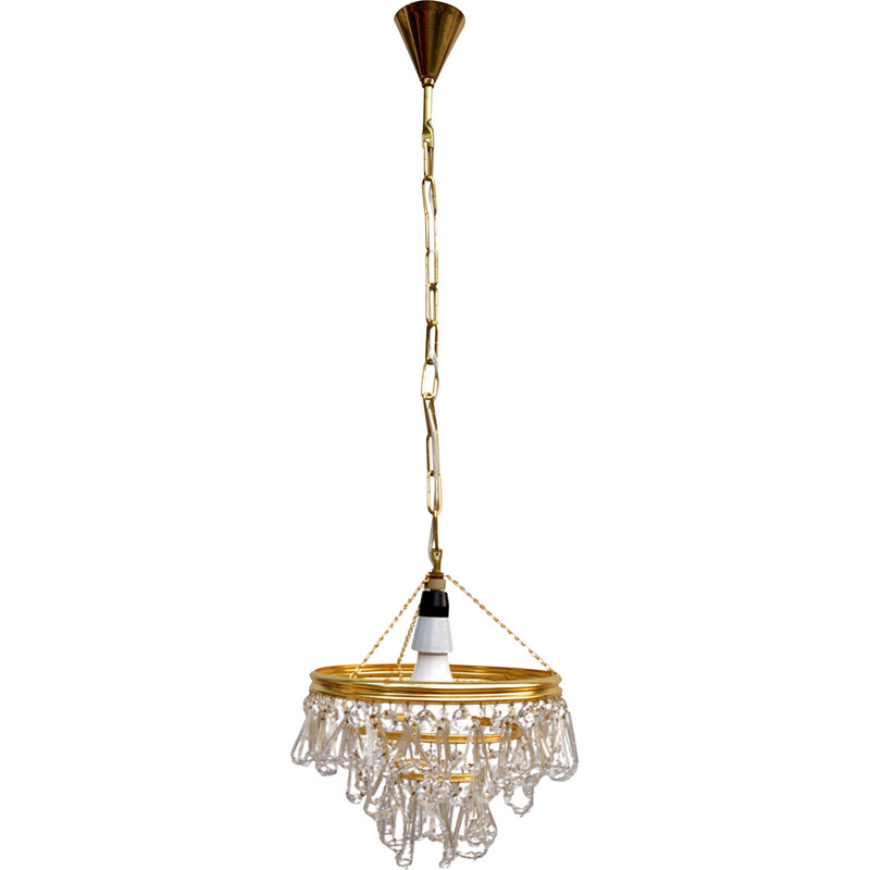 Vintage crystal chandelier for Kamenický Šenov, Czechoslovakia, 1970