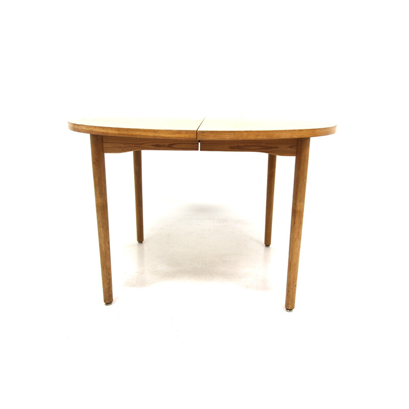 Vintage pine dining table with 2 extensions, Sweden 1960