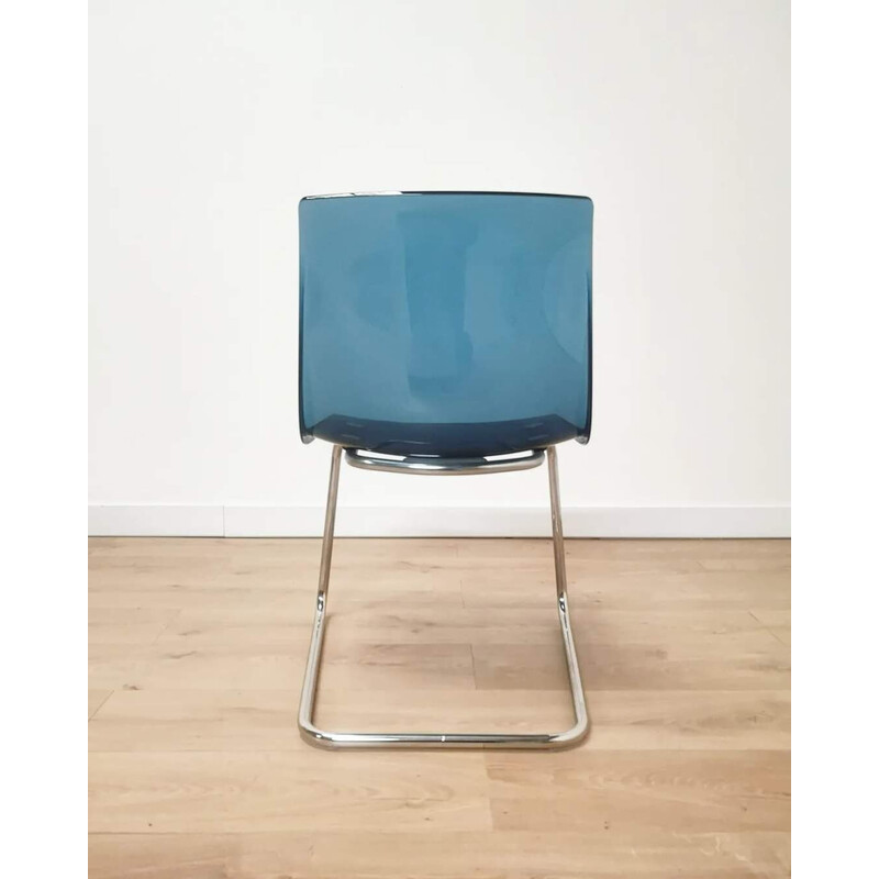 Lot de 4 chaises vintage Tobias en plexiglass et aluminium par Carl Ojerstam pour Ikea, 1990