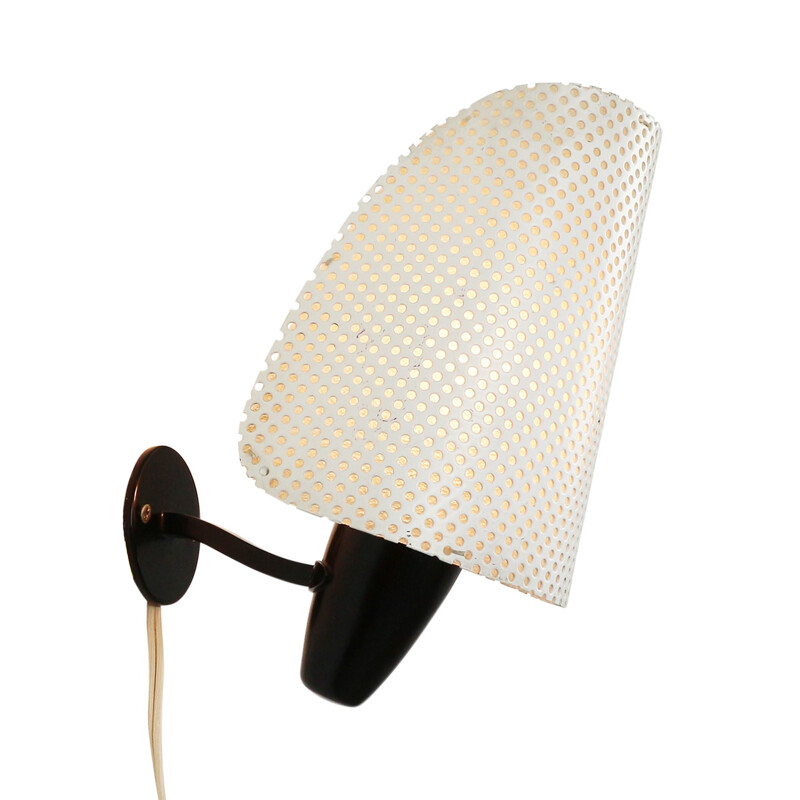 Swiss BAG Turgi wall light with perforated shade - 1950s