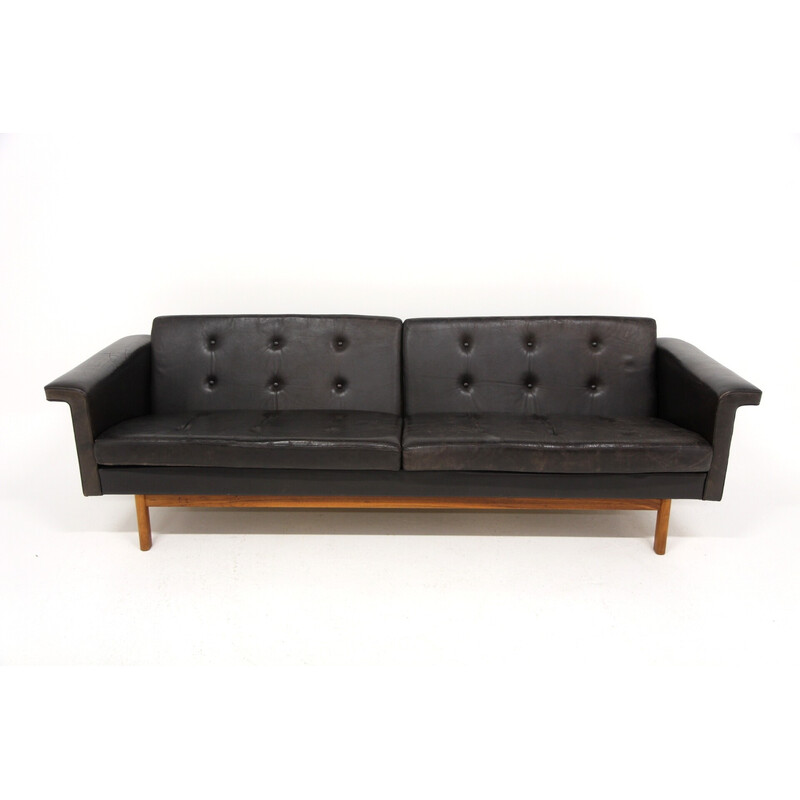 Vintage 3-Sitzer-Sofa aus Leder von Karl Erik Ekselius für Joc Vetlanda, Schweden 1950