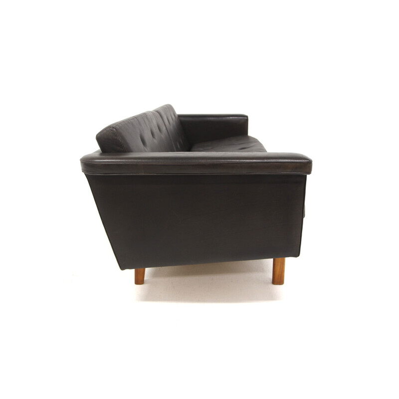 Vintage 3-Sitzer-Sofa aus Leder von Karl Erik Ekselius für Joc Vetlanda, Schweden 1950