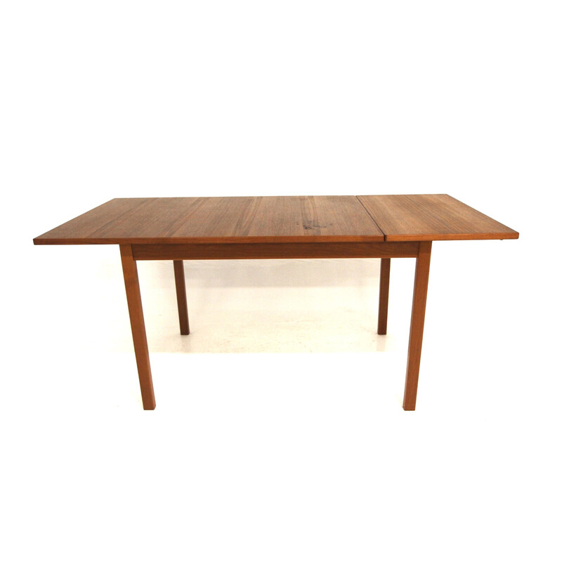 Vintage teak dining table with 1 extension leaf for Tibro, Sweden 1960