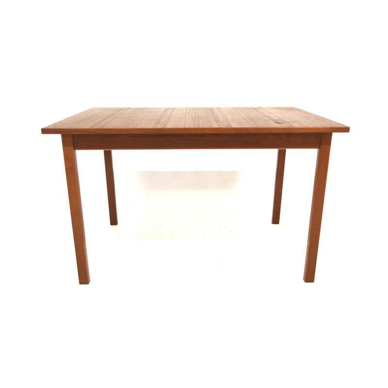 Vintage teak dining table with 1 extension leaf for Tibro, Sweden 1960