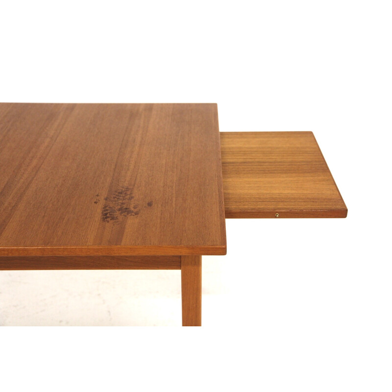 Vintage teak dining table with 1 extension leaf for Tibro, Sweden 1960