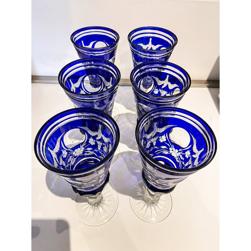 Vintage Murano glass glasses, Italy 1970