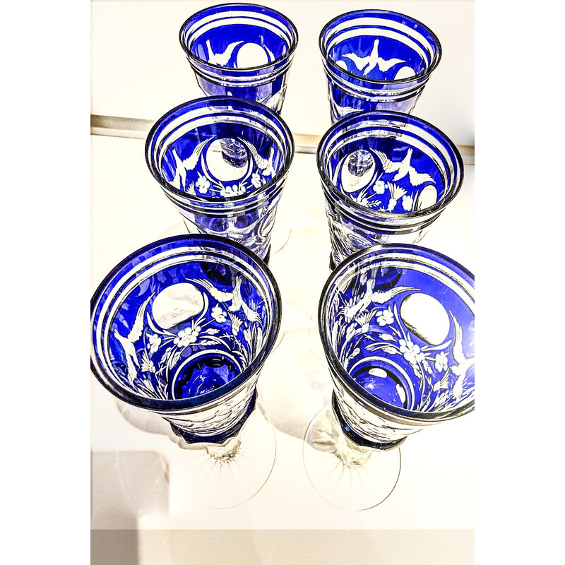 Vintage Murano glass glasses, Italy 1970