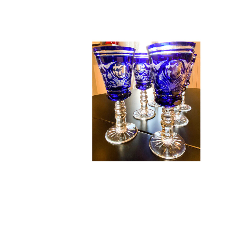 Vintage Murano glass glasses, Italy 1970