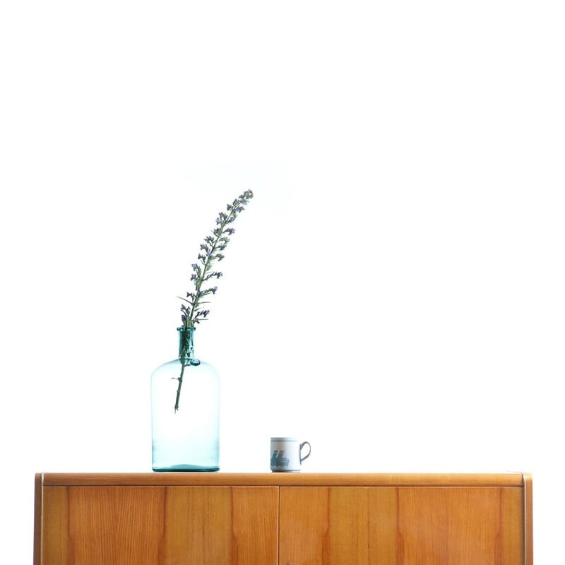 Jitona sideboard with opaxit glass top, Czechoslovakia - 1960s