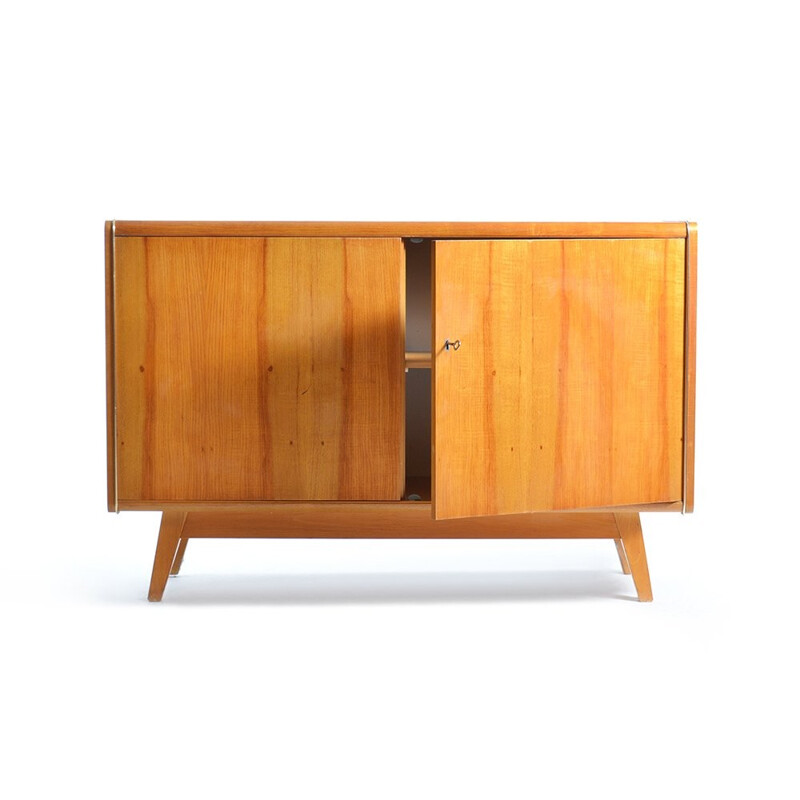 Jitona sideboard with opaxit glass top, Czechoslovakia - 1960s