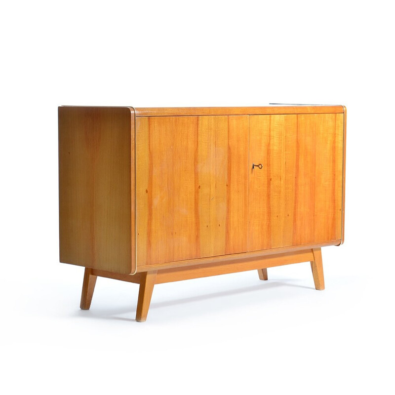 Jitona sideboard with opaxit glass top, Czechoslovakia - 1960s