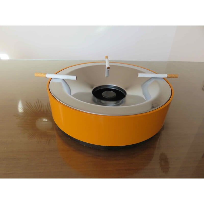 Vintage "Conference" ashtray in orange abs and stainless steel by Jean René Tallop for Samp, France 1977