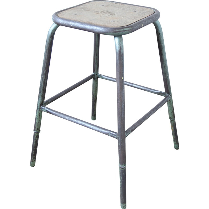 Tabouret industriel vintage en métal - 1960