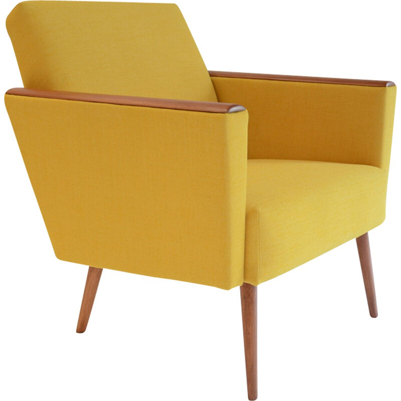 Fauteuil soviétique carré jaune - 1970