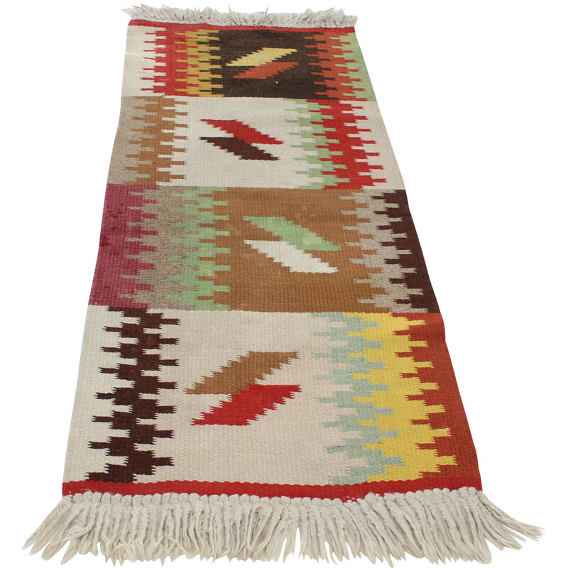 Vintage rug for Kilim Wool, Czechoslovakia 1950