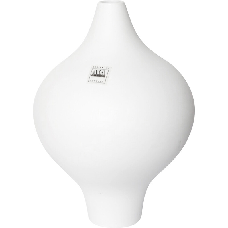 Vintage white ceramic vase for Asa, Germany 1980
