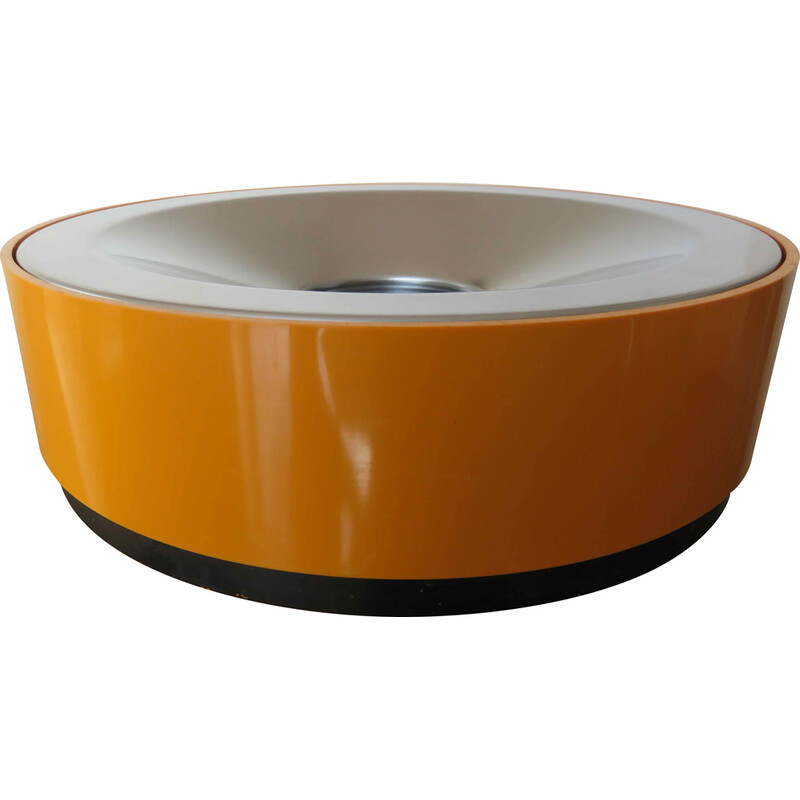 Vintage "Conference" ashtray in orange abs and stainless steel by Jean René Tallop for Samp, France 1977
