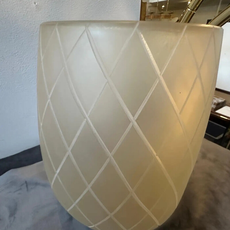 Vintage golden and transparent Murano glass vase, 1950