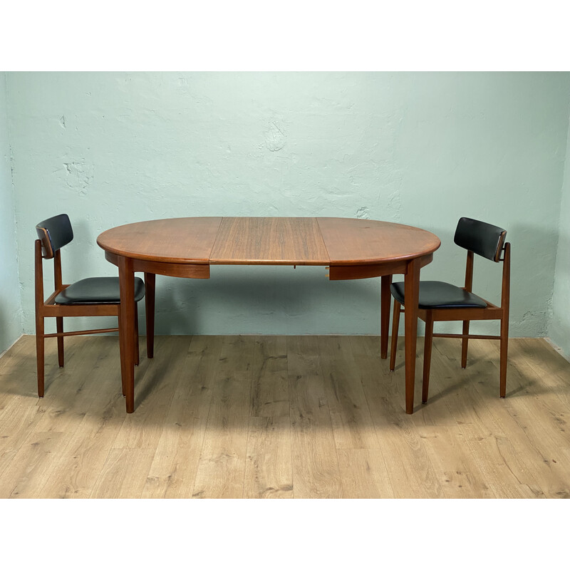 Vintage teak extensible table with 2 extensions, 1960