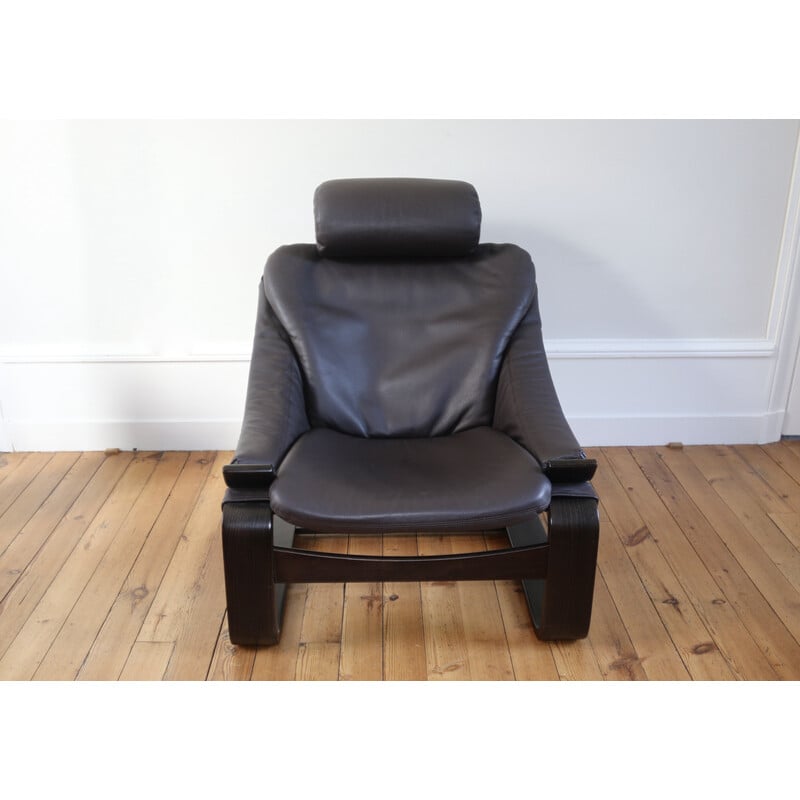 Vintage Kroken leather armchair by Ake Frybiter for Roche Bobois, France