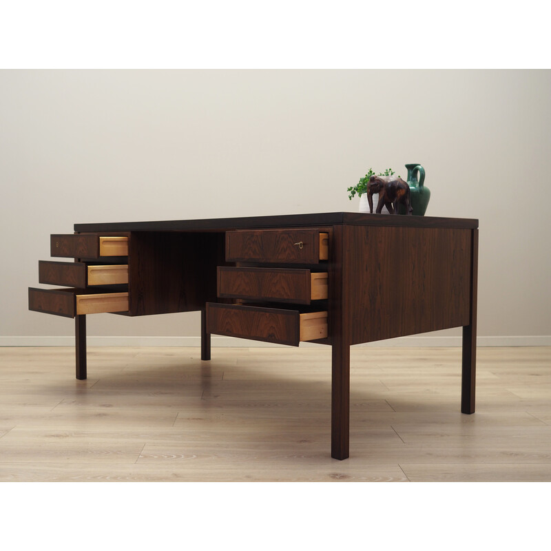 Vintage desk Model no. 77 in rosewood veneer and solid wood by Omann Jun, Denmark 1970