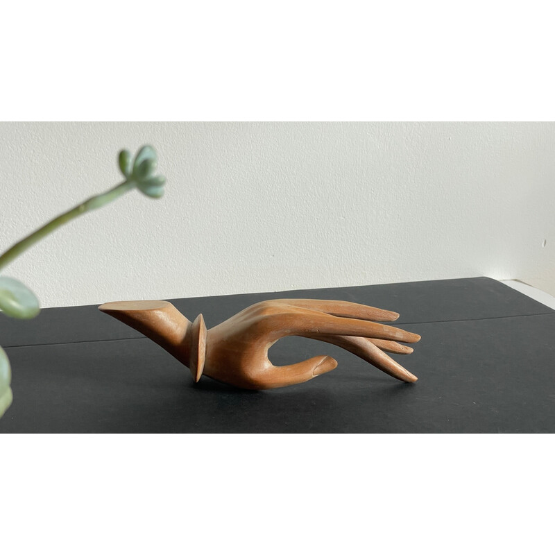 Vintage wooden hand sculpture