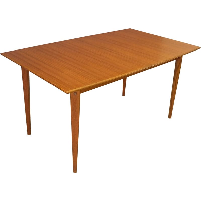 Scandinavian teak dining table with extension - 1950s