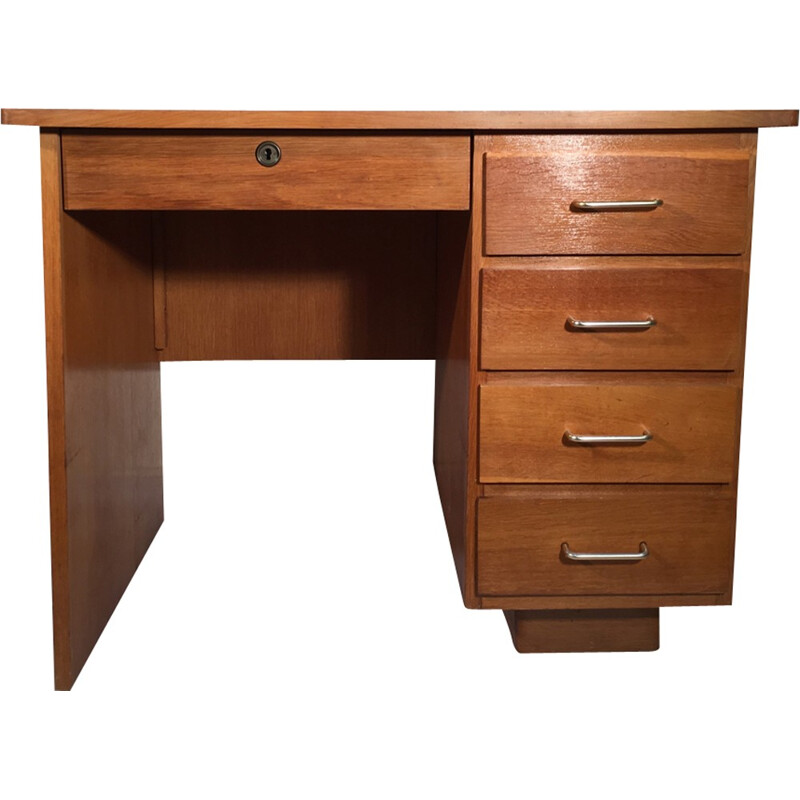 Small vintage oakwood desk - 1960s