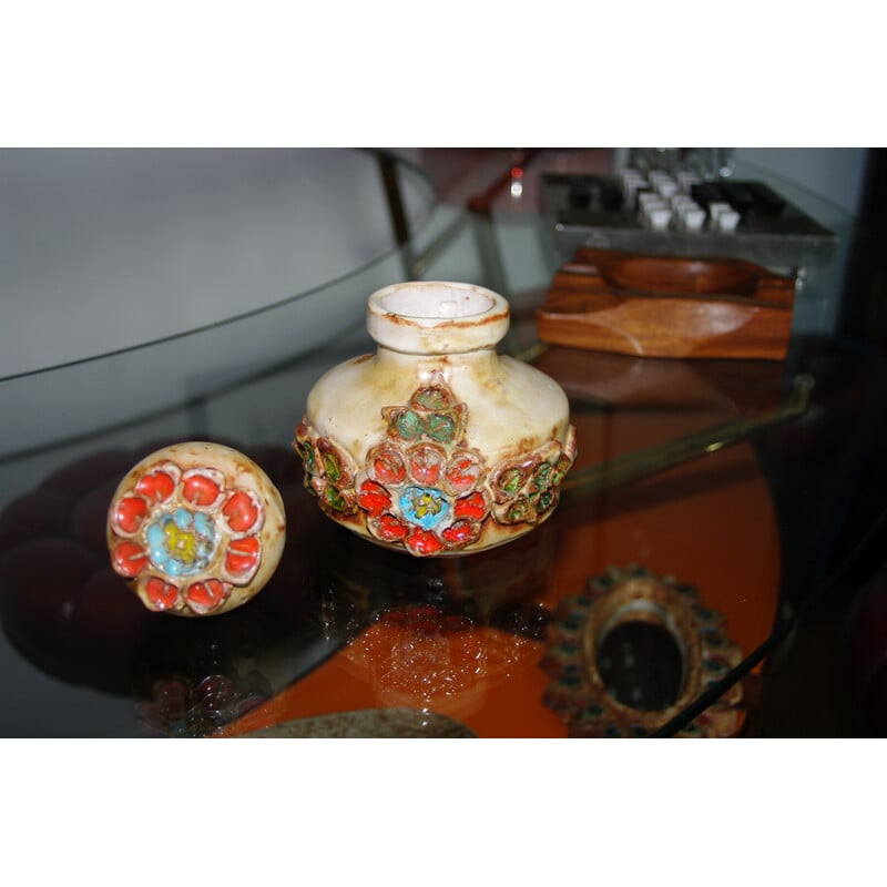 Flacon vintage en céramique pour La Roue Vallauris