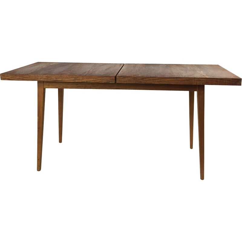 Big varnished ash lounge table - 1960s