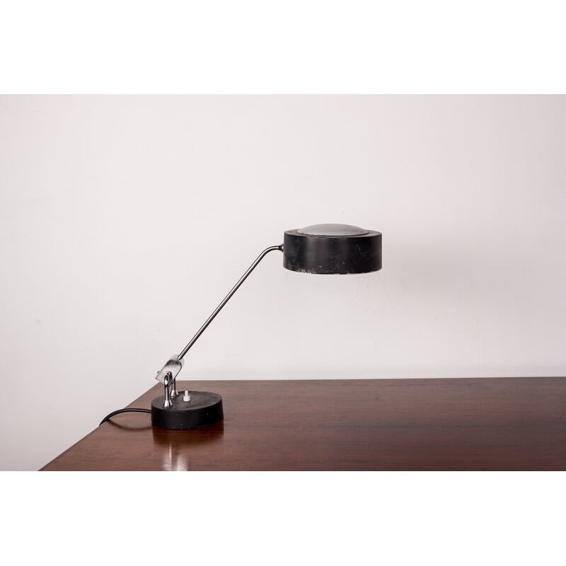 Vintage Jumo model 700 desk lamp in chrome metal by Charlotte Perriand, France 1960