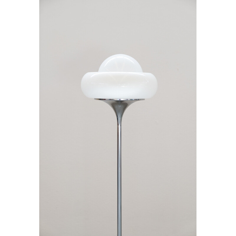 Vintage chrome metal floor lamp by Harvey Guzzini for Guzzini, Italy 1960