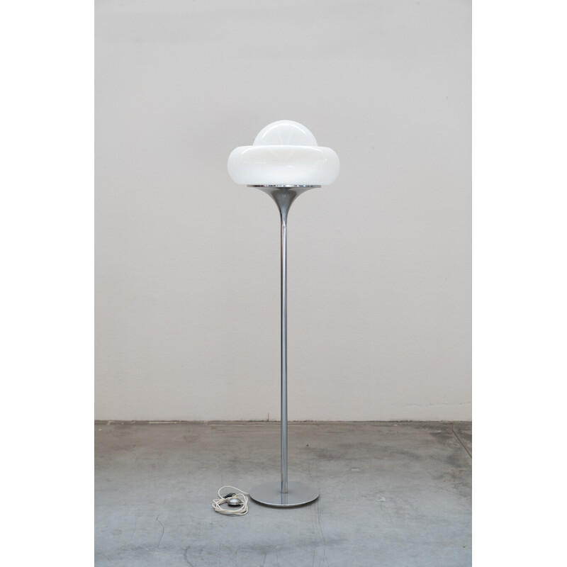 Lampadaire vintage en métal chromé par Harvey Guzzini pour Guzzini, Italie 1960