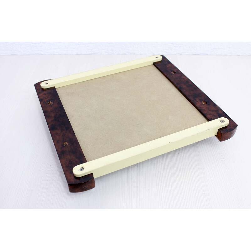 Vintage Art Deco mirror tray in wood and plywood
