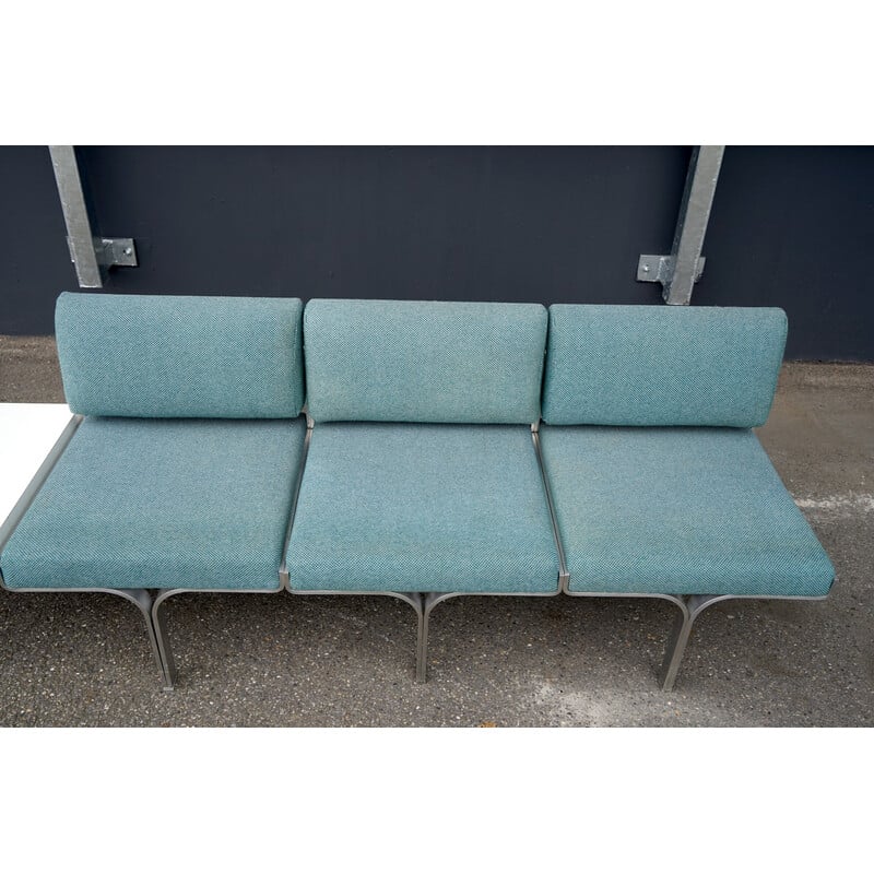 Par de sofás vintage de 3 lugares em alumínio de John Behringer para a J.G Furniture, 1960