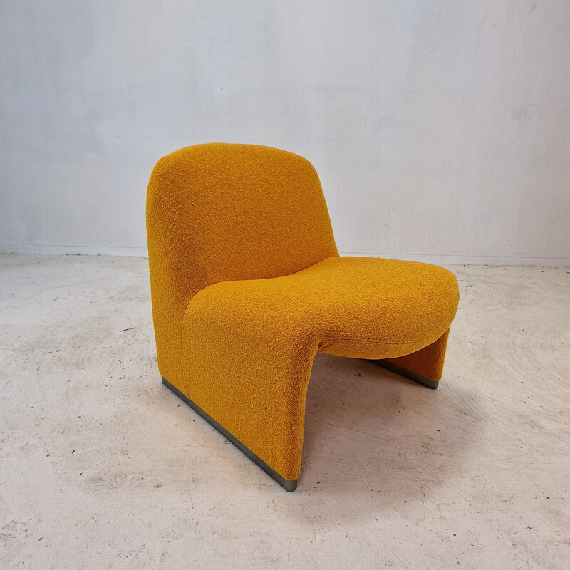 Set of 3 vintage Alky wool armchairs by Giancarlo Piretti for Artifort, 1980