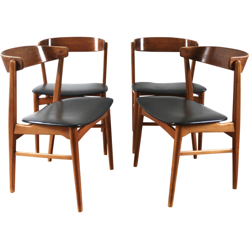 Set of 4 vintage teak chairs model 206 for Farstrup, 1960