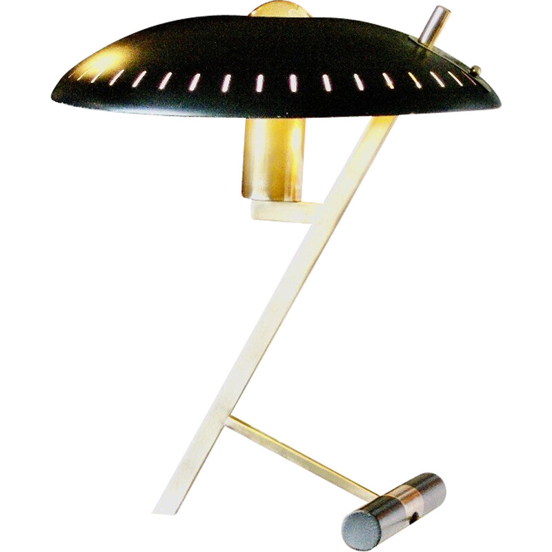 Lampe vintage "Z" en laiton et acier lacqué de Louis Kalff pour Philips, 1960